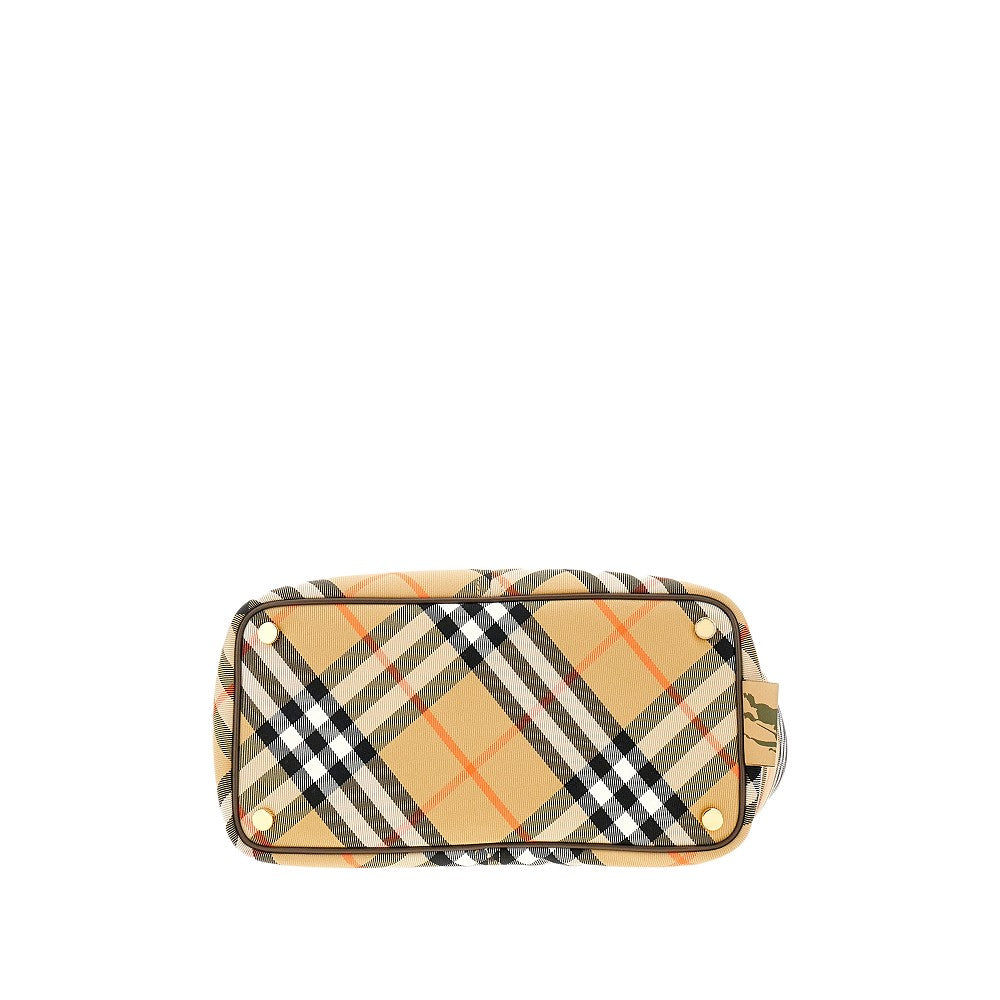 Check cotton small tote bag