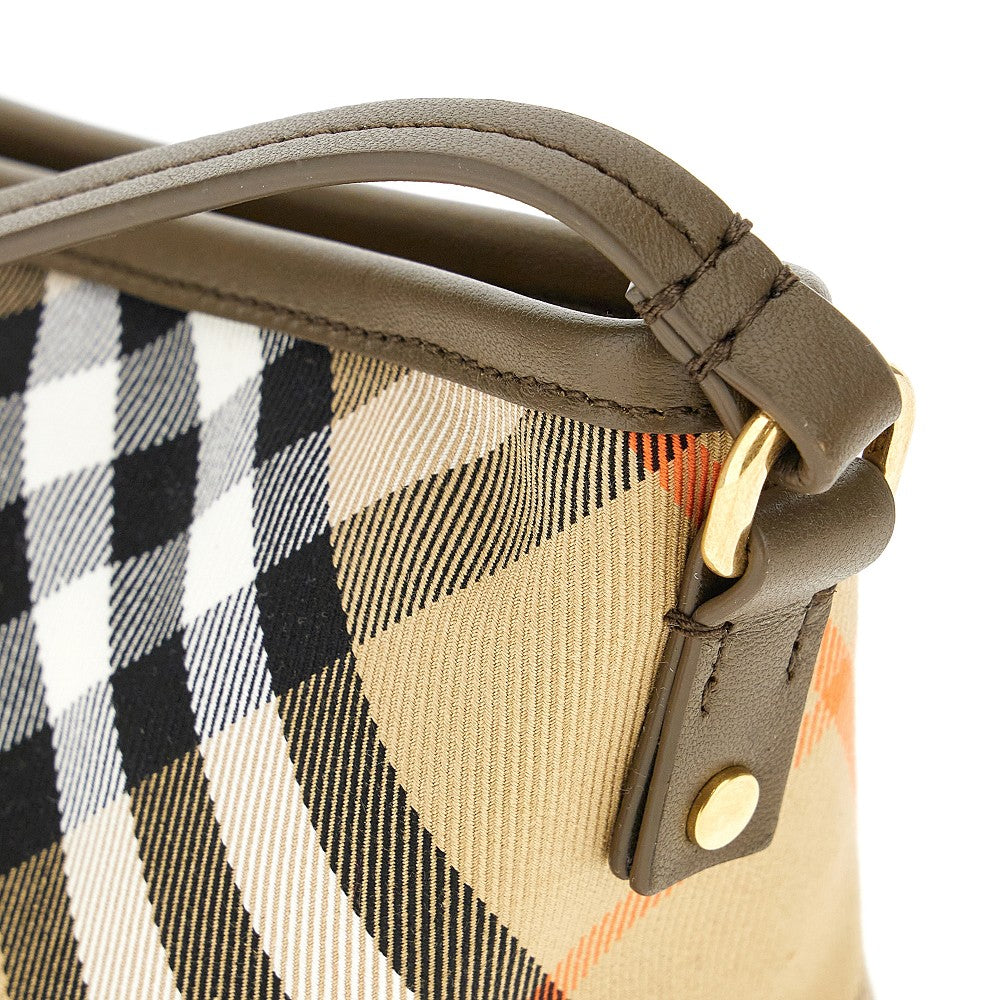 Check fabric mini bag