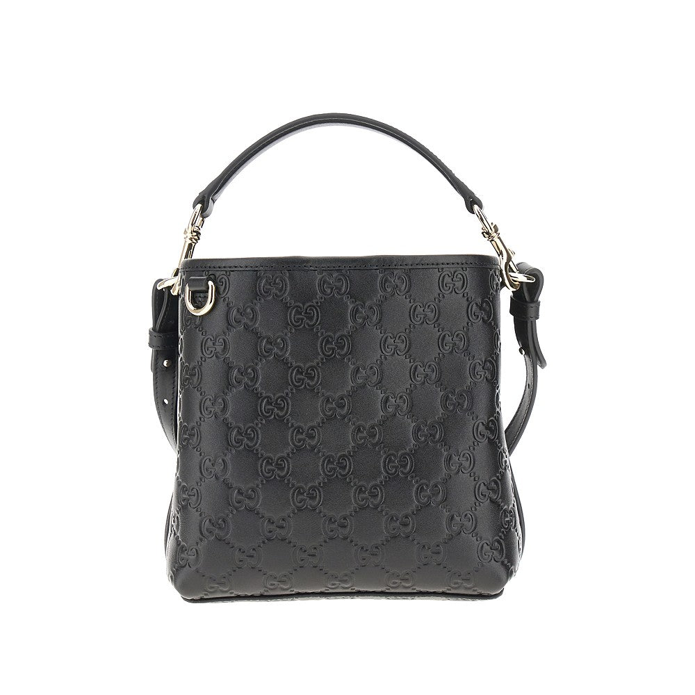 Leather small 'GG Emblem' bucket bag