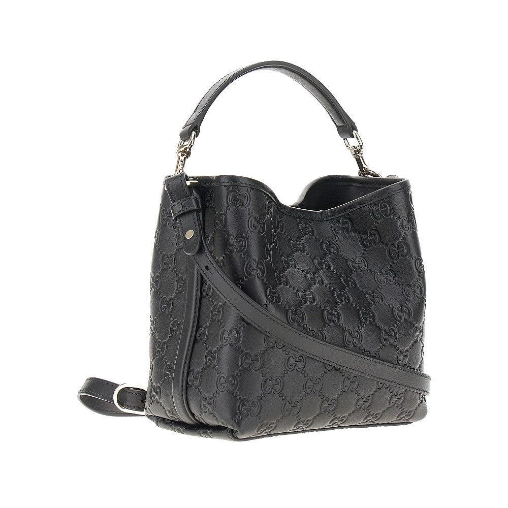 Leather small 'GG Emblem' bucket bag