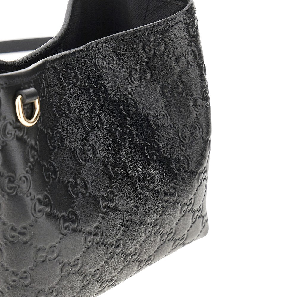 Leather small 'GG Emblem' bucket bag