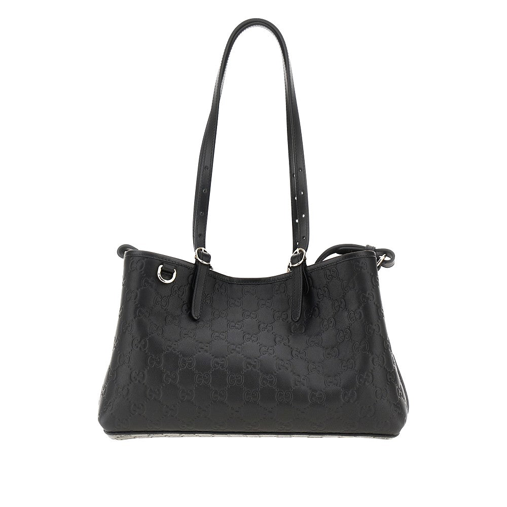 Leather medium 'GG Emblem' shopping bag