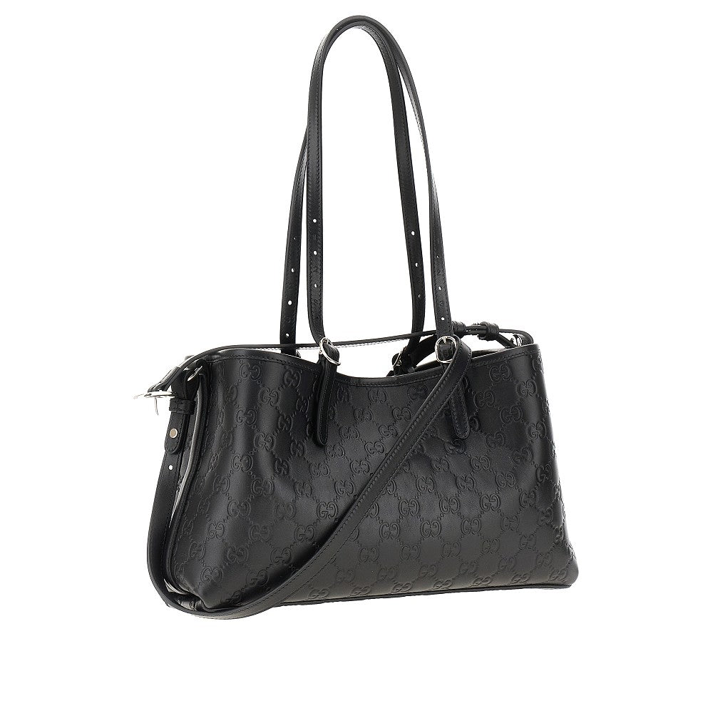 Leather medium 'GG Emblem' shopping bag