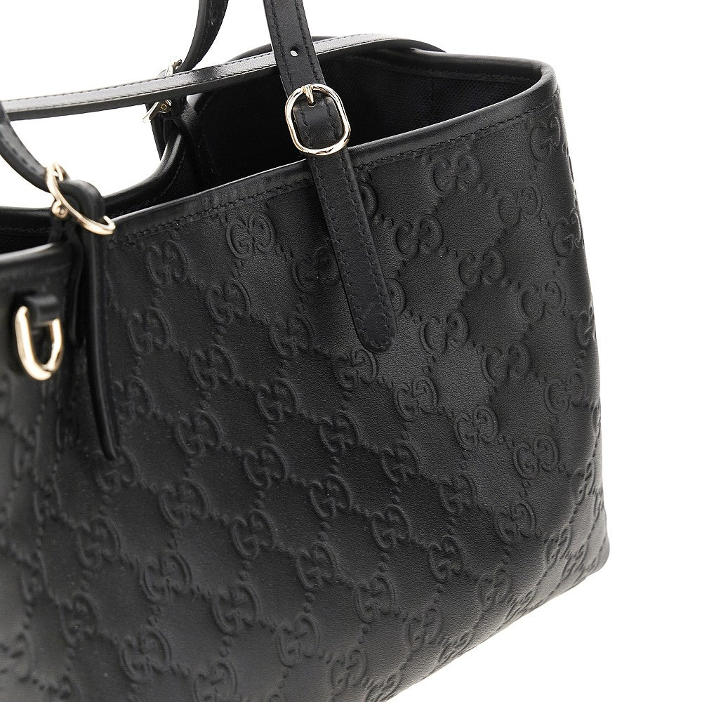 Leather medium 'GG Emblem' shopping bag