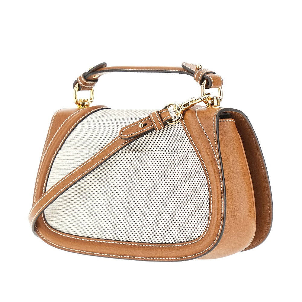 Leather and canvas medium 'Gucci Blondie' bag