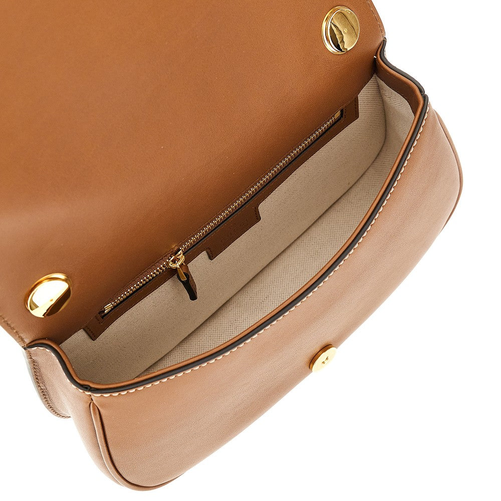 Leather and canvas medium 'Gucci Blondie' bag