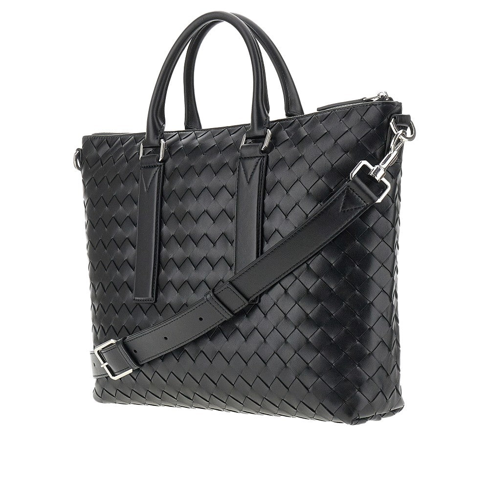 Intrecciato soft leather business bag