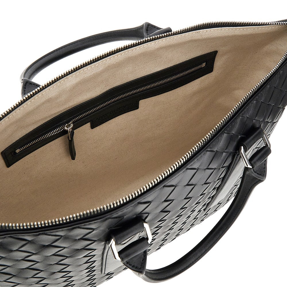 Intrecciato soft leather business bag