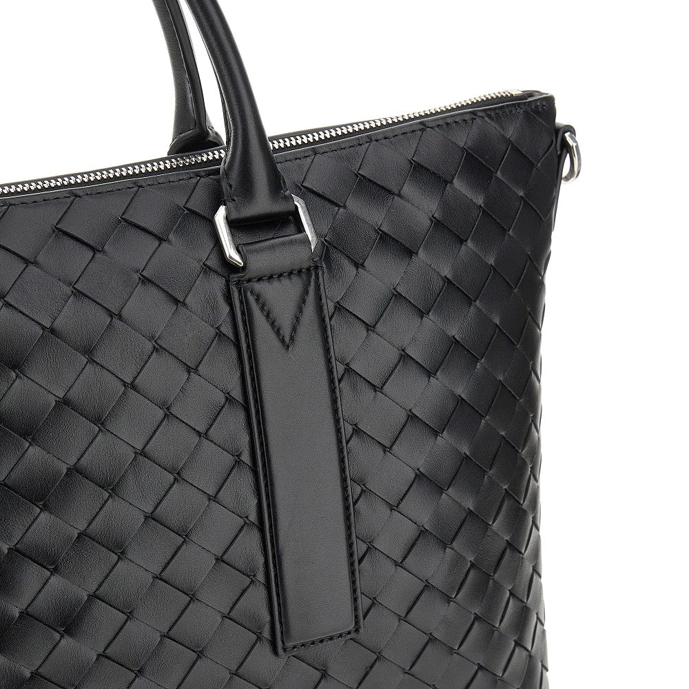 Intrecciato soft leather business bag