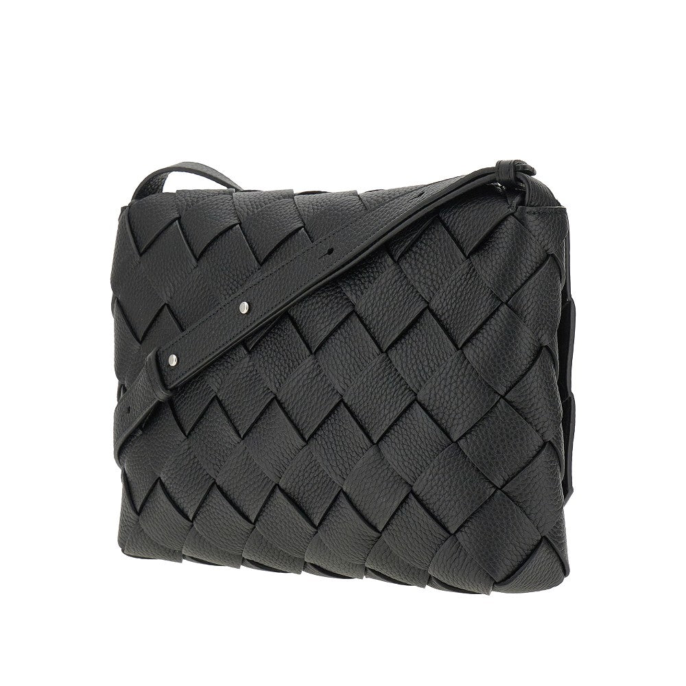 Intreccio leather large messenger bag