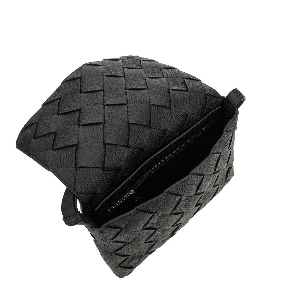 Intreccio leather large messenger bag