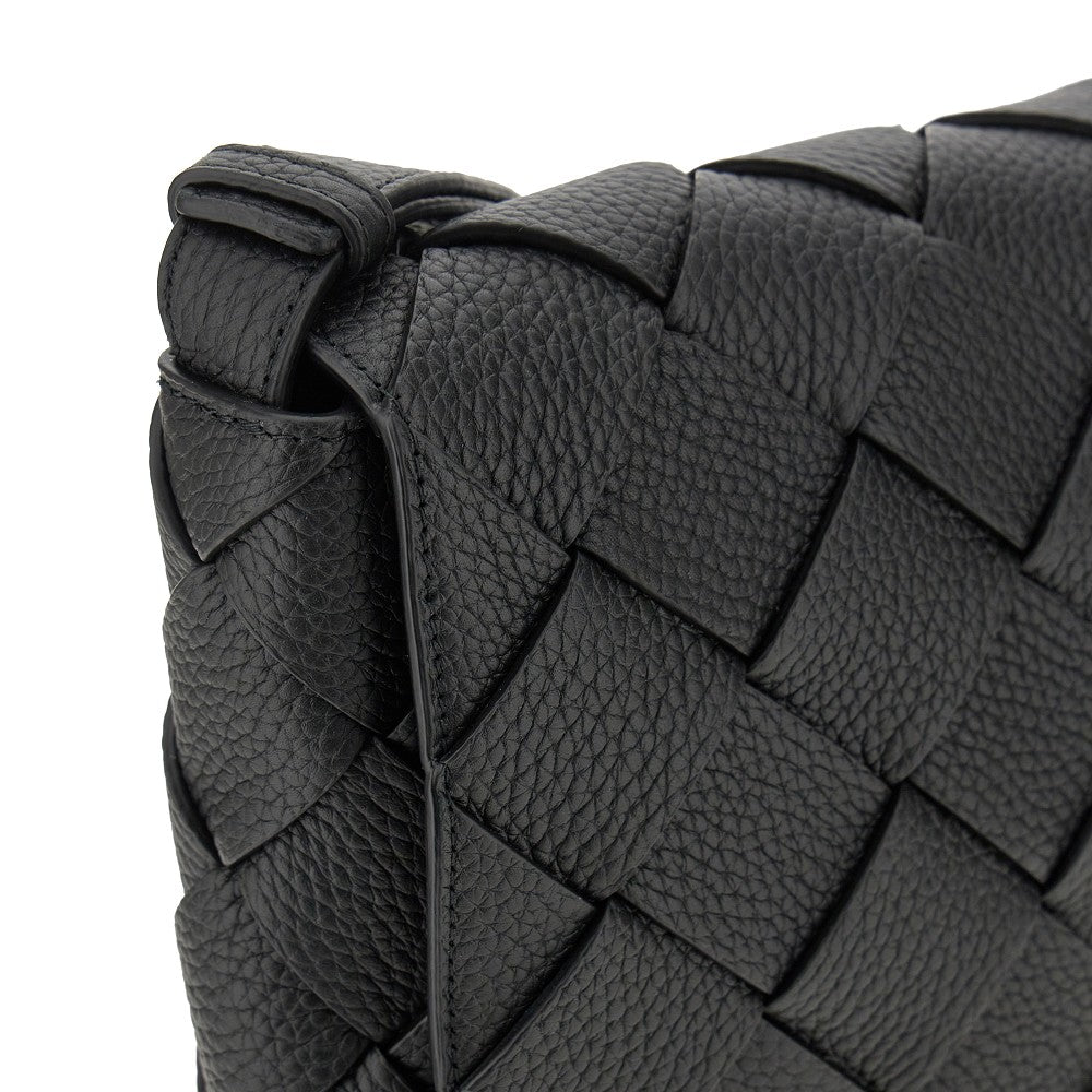 Intreccio leather large messenger bag