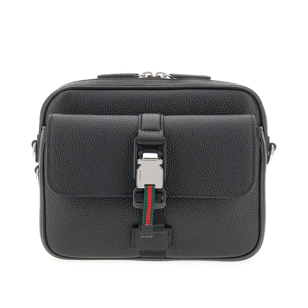 Grained leather small crossbody bag