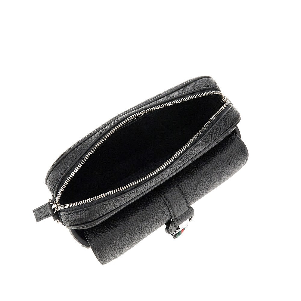 Grained leather small crossbody bag