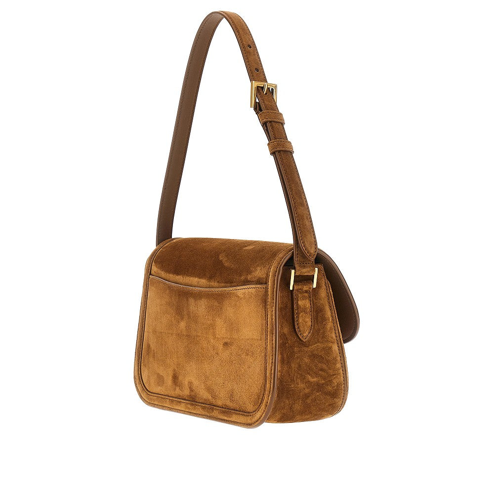 Borsa 'Solferino' media in pelle scamosciata