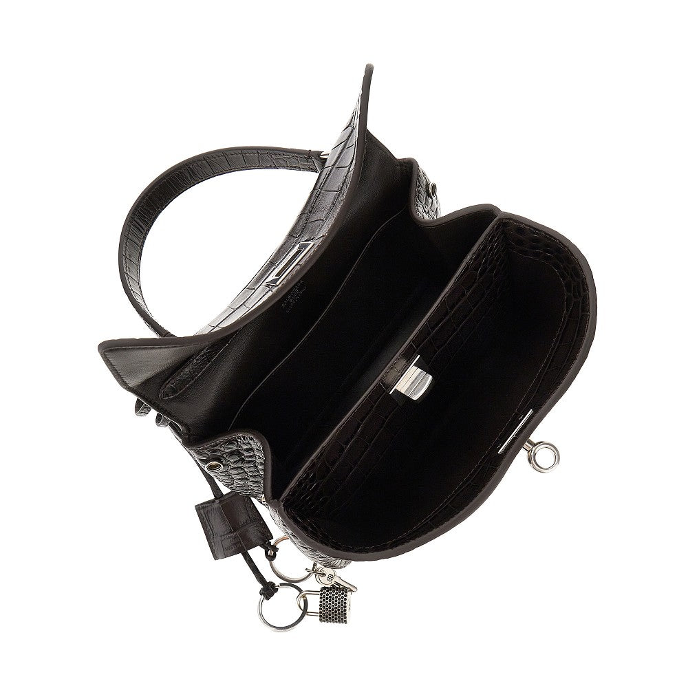 Croco-embossed leather mini 'Rodeo' bag