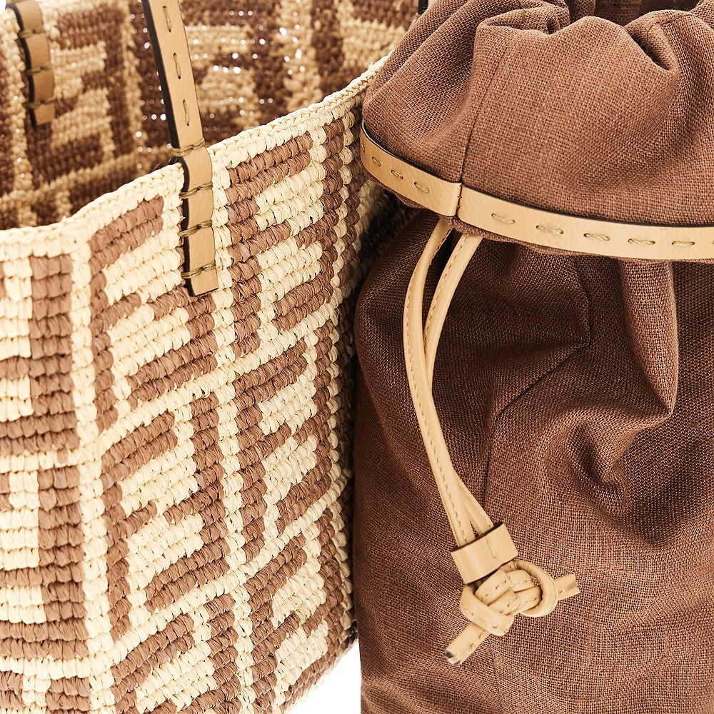 Shopping bag 'Roll' piccola in rafia