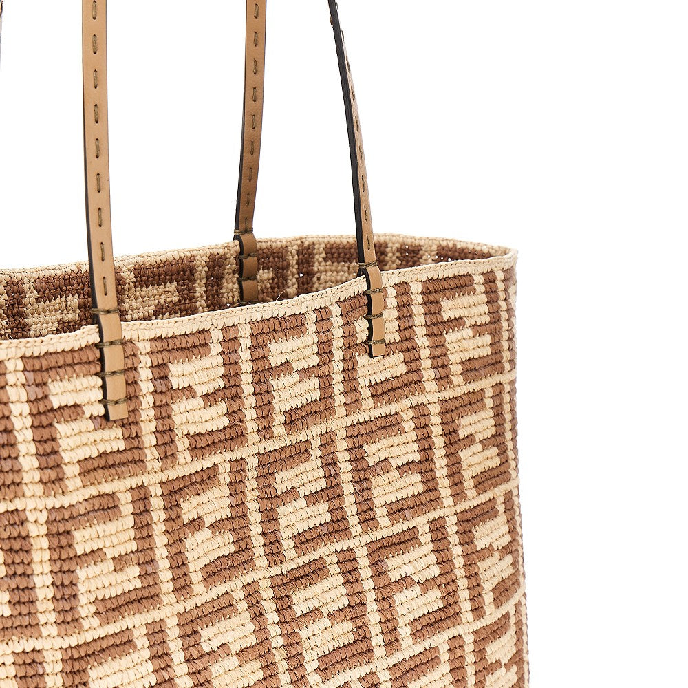 Raffia large 'Roll' shopping bag