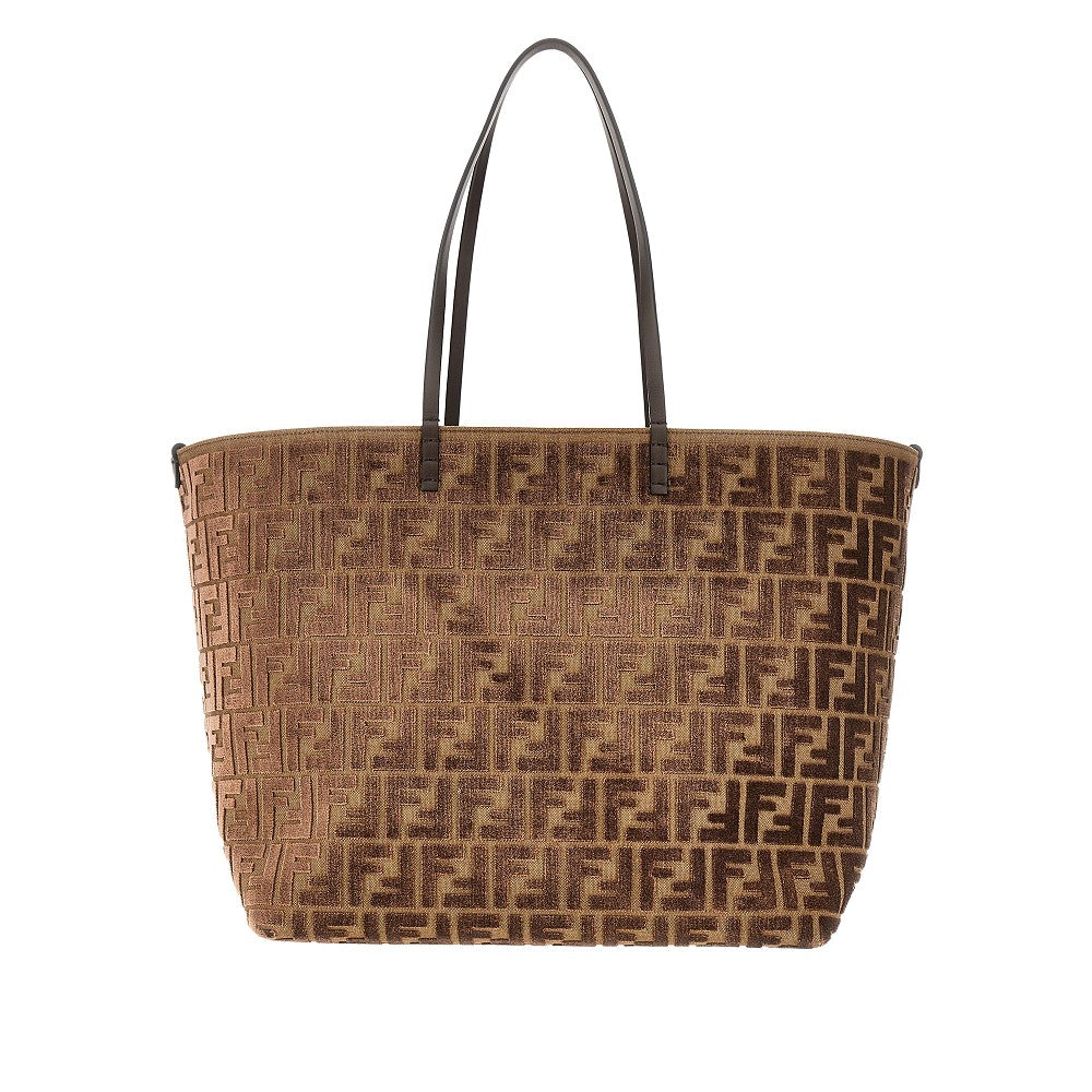 Shopping bag 'Roll' grande in velluto FF