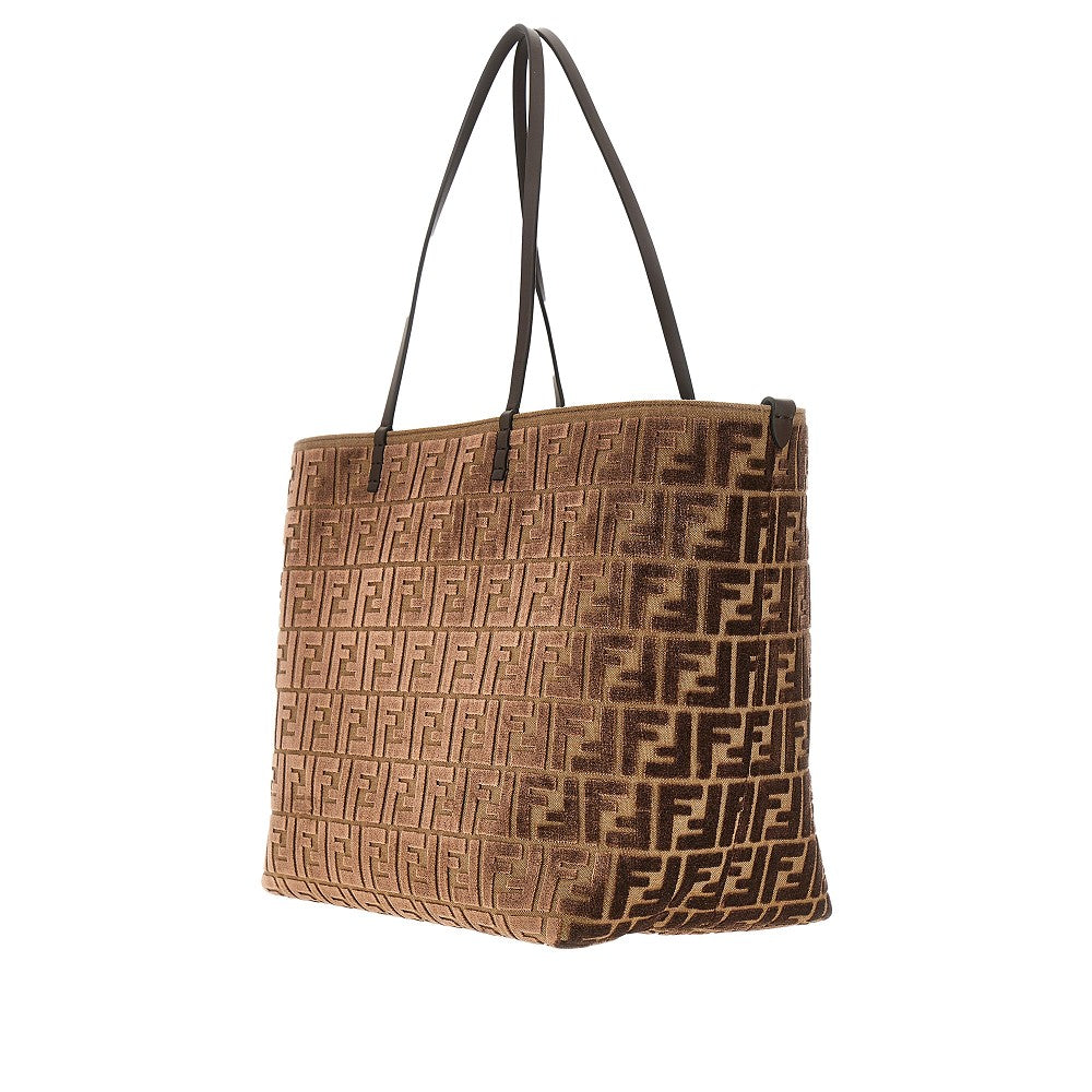 Shopping bag 'Roll' grande in velluto FF