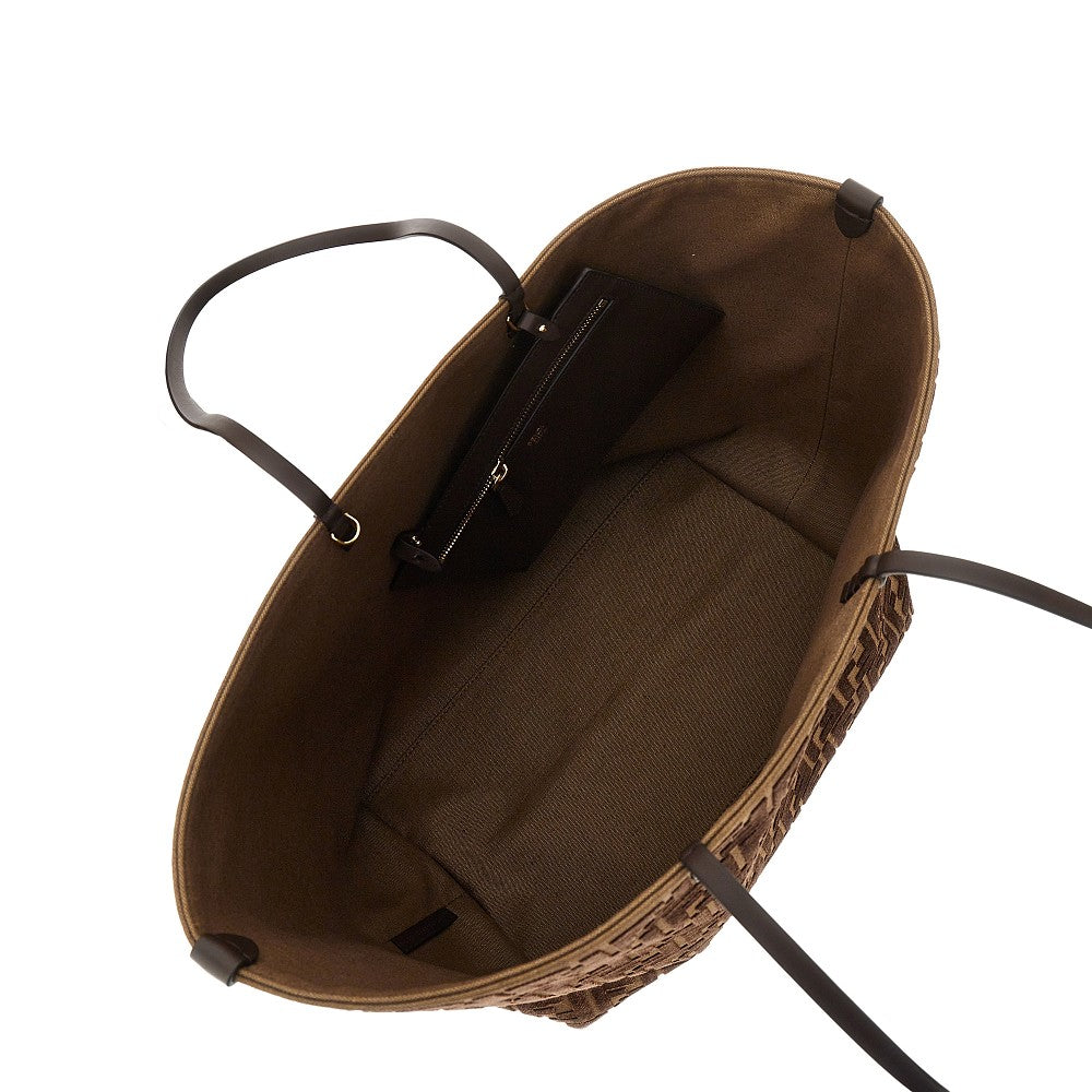 Shopping bag 'Roll' grande in velluto FF
