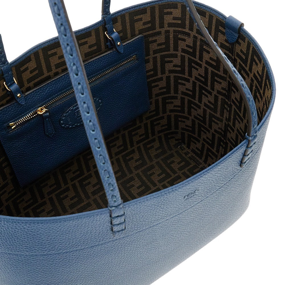 Shopping bag 'Roll' media in Cuoio Romano