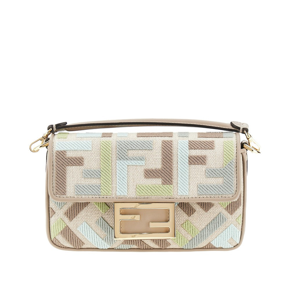 Borsa 'Baguette' mini in tessuto FF