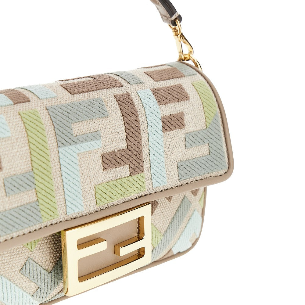Borsa 'Baguette' mini in tessuto FF