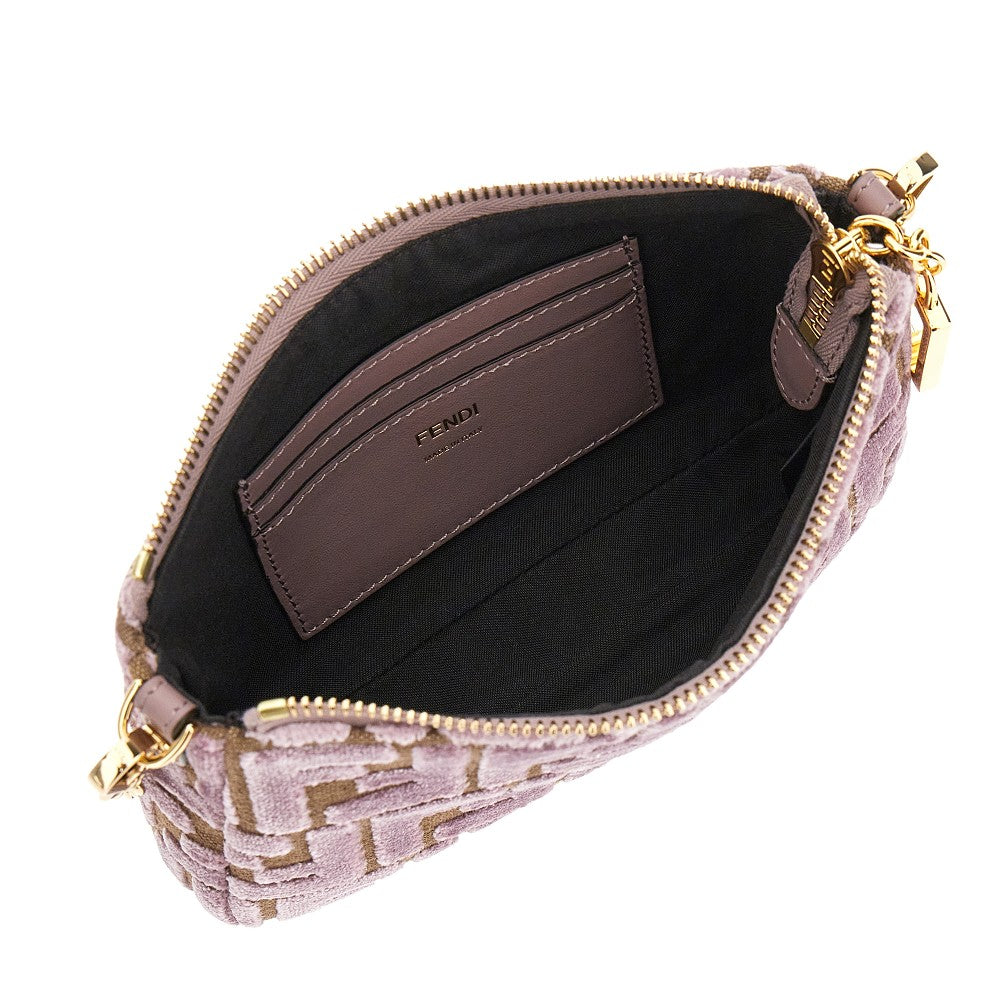Pouch 'Baguette' in velluto jacquard FF