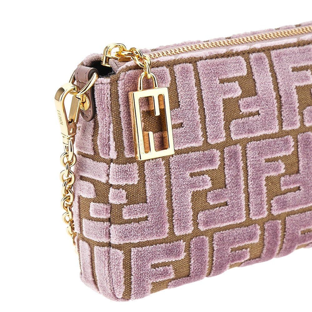 Pouch 'Baguette' in velluto jacquard FF
