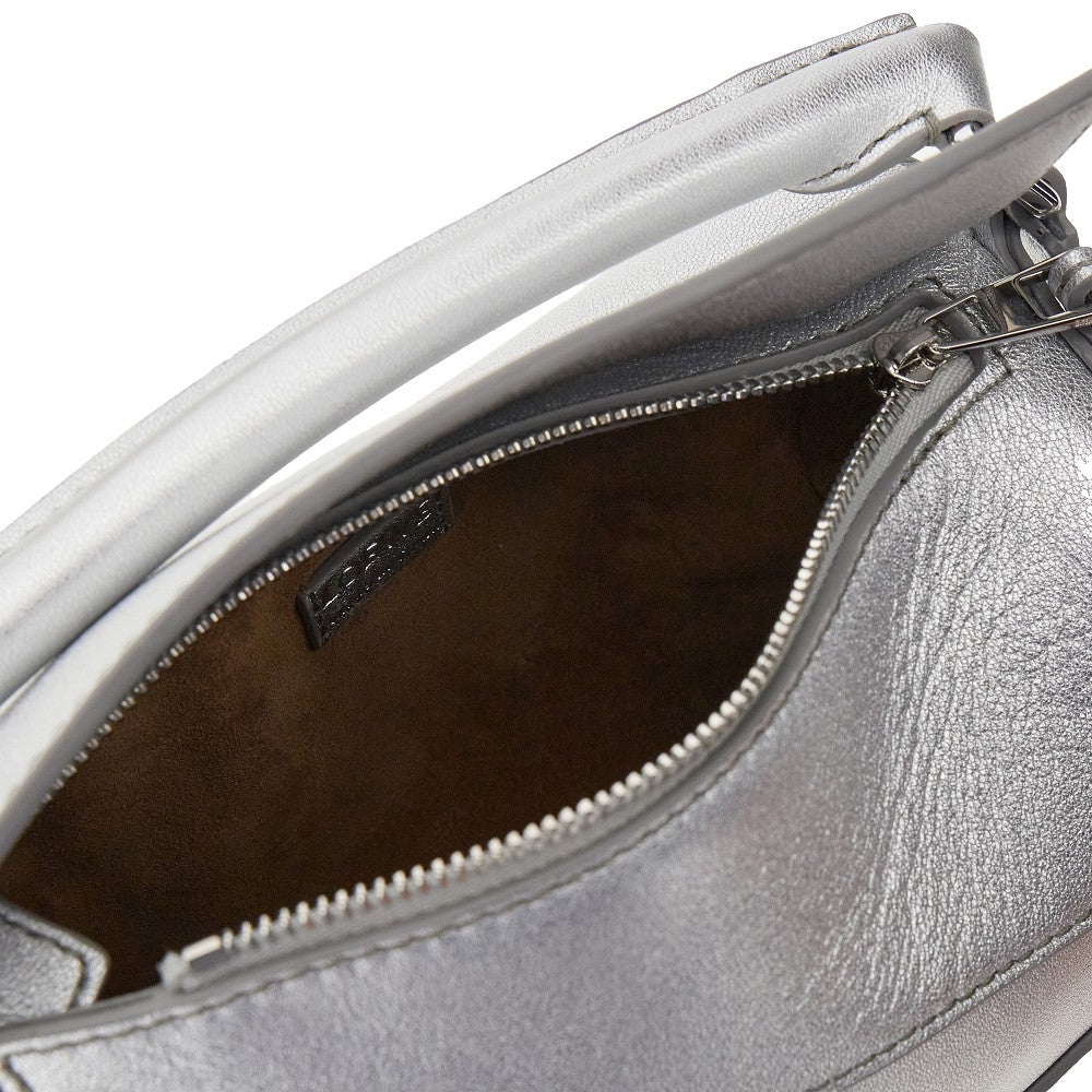 Borsa Puzzle Edge mini in pelle metallizzata