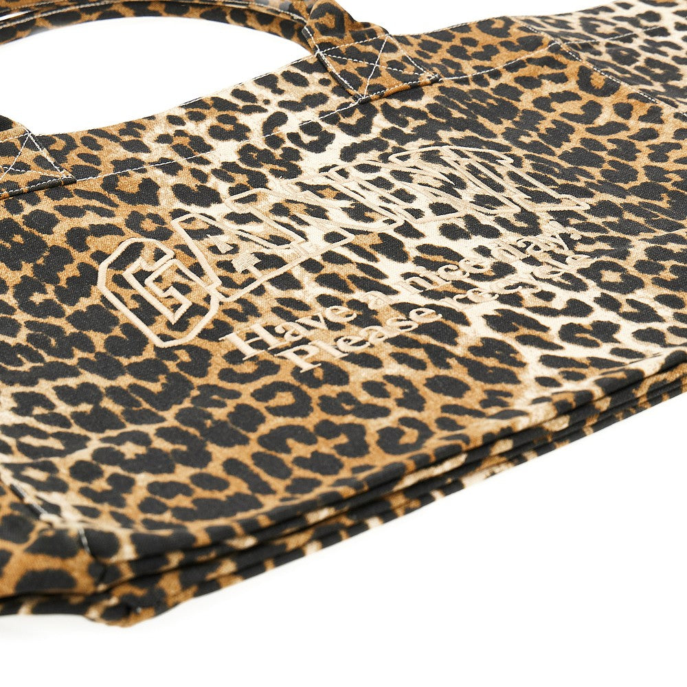 Tote bag XXL in tela leopardata