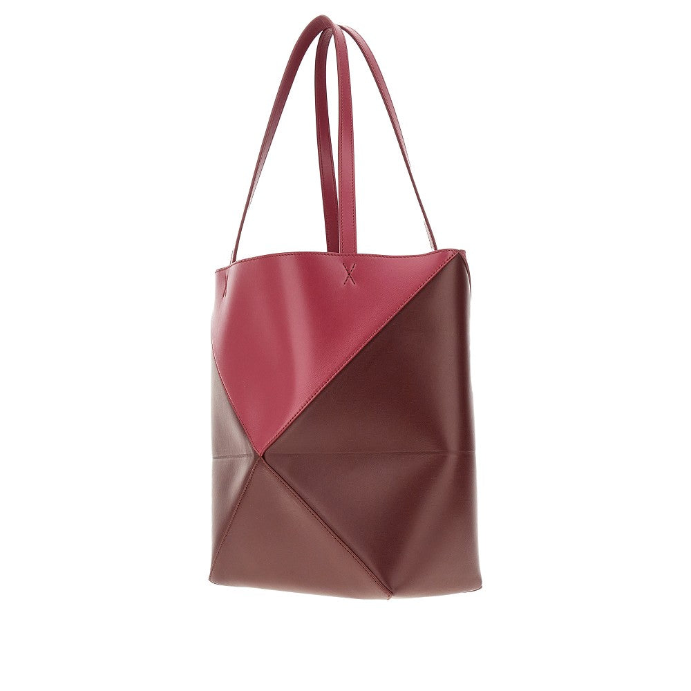 Borsa Puzzle Fold Tote media bicolore