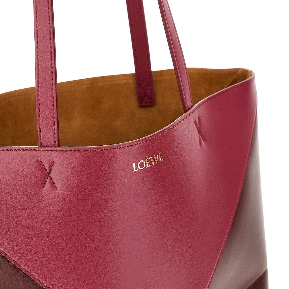 Borsa Puzzle Fold Tote media bicolore