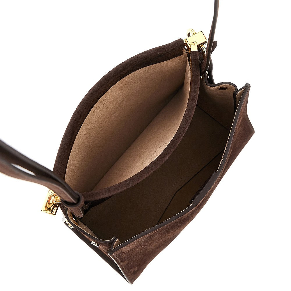 Nubuck leather small squared 'Le Click' bag