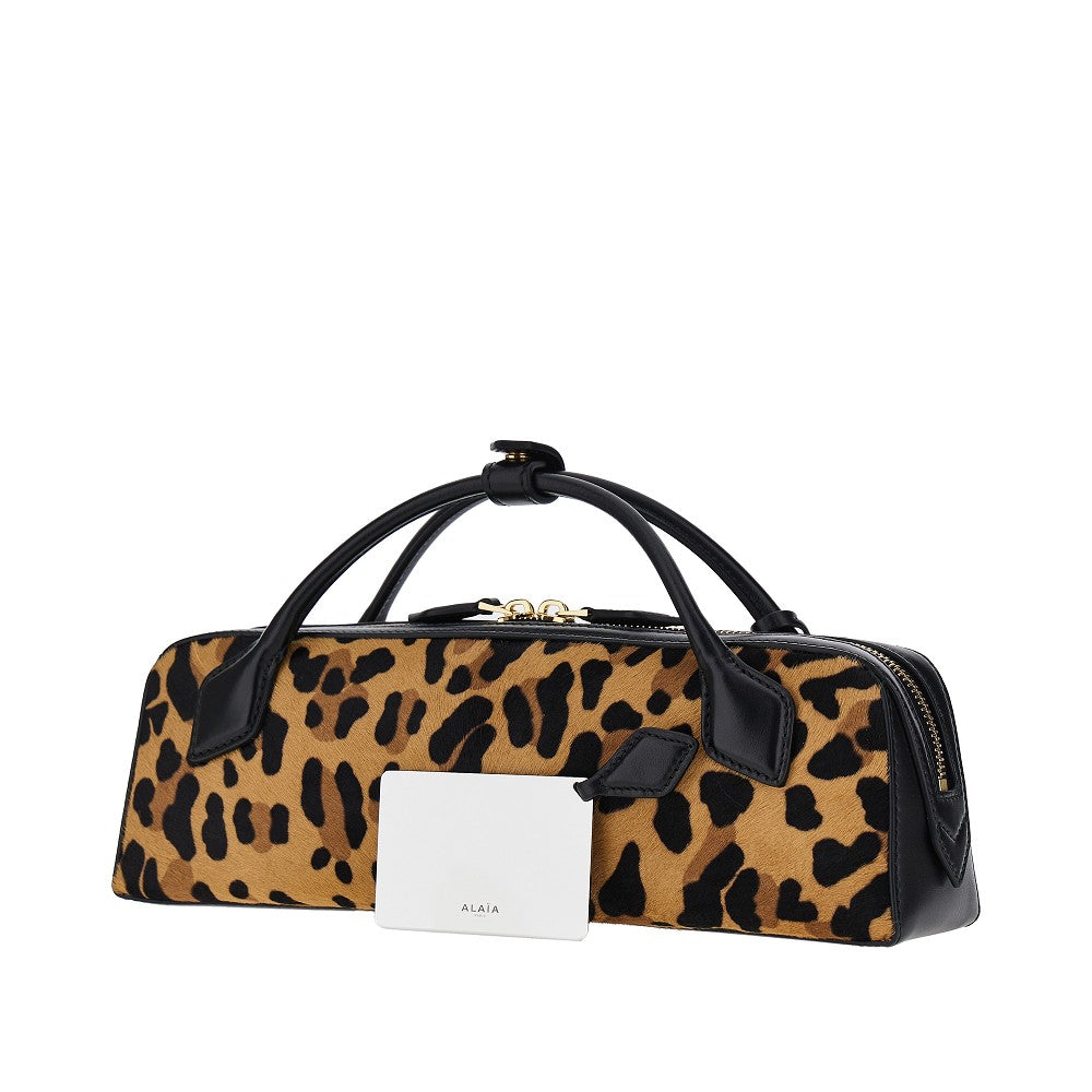 Leopard calfhair 'Le Teckel' clutch