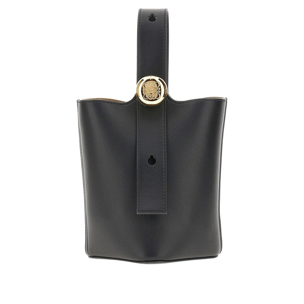Borsa Pebble Bucket mini in pelle
