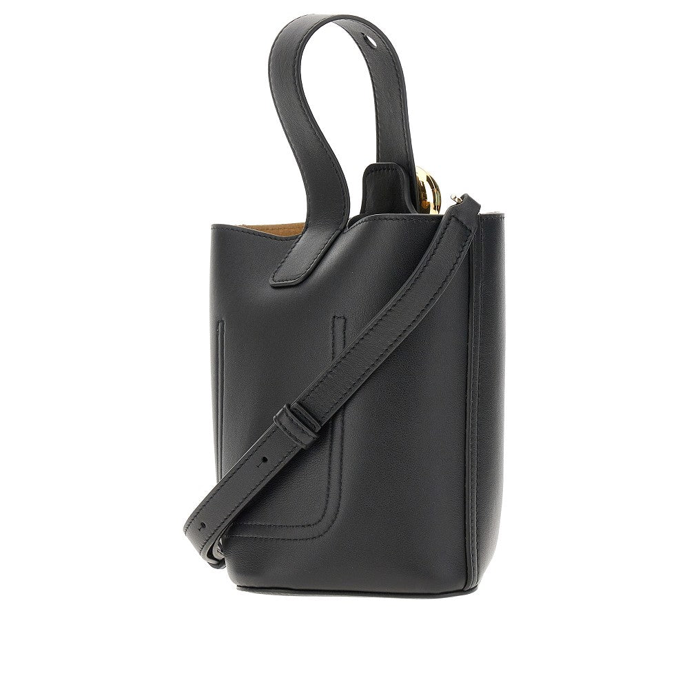 Borsa Pebble Bucket mini in pelle