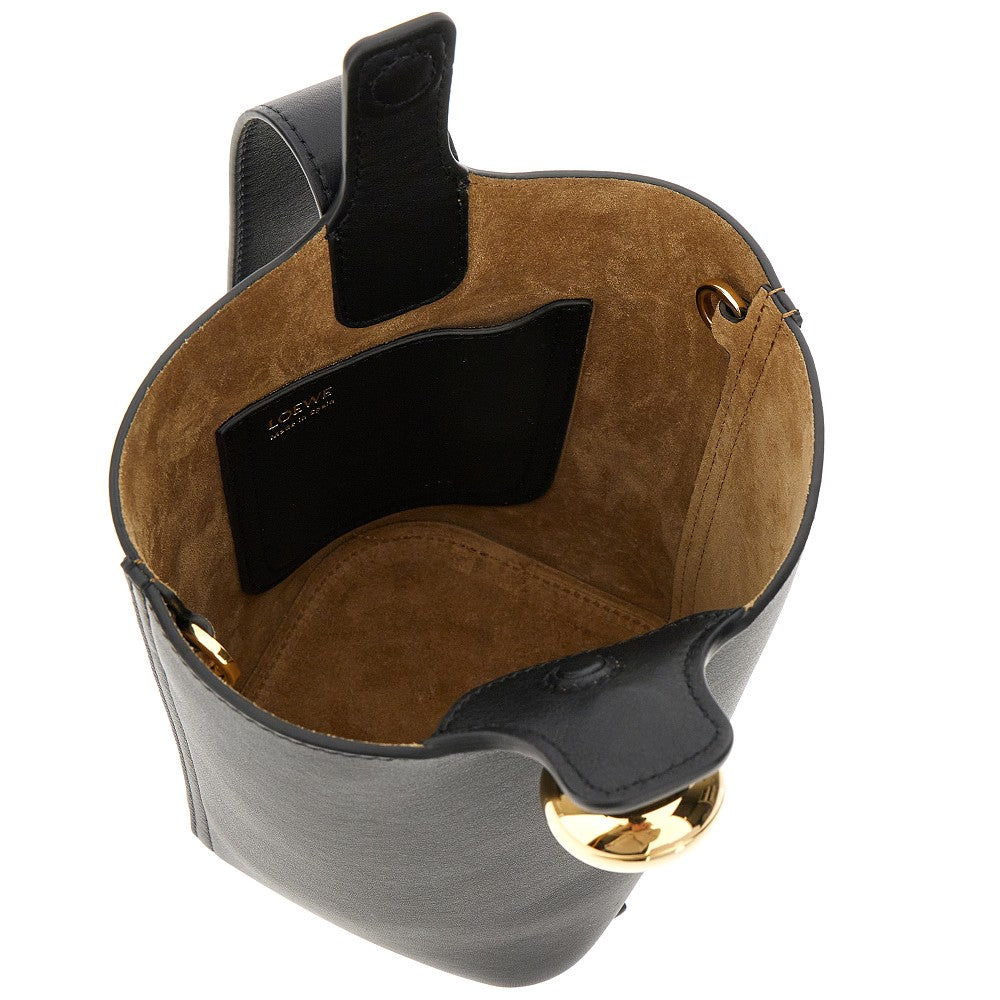 Borsa Pebble Bucket mini in pelle