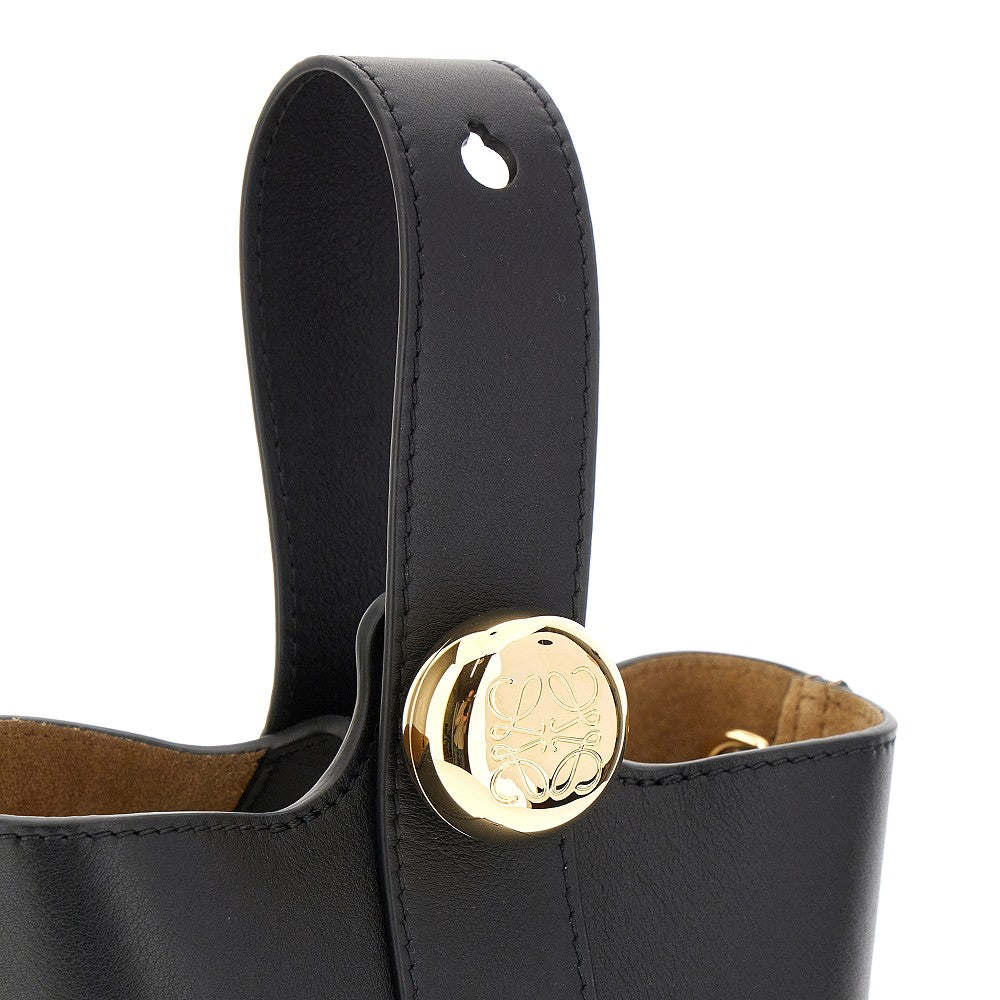 Borsa Pebble Bucket mini in pelle