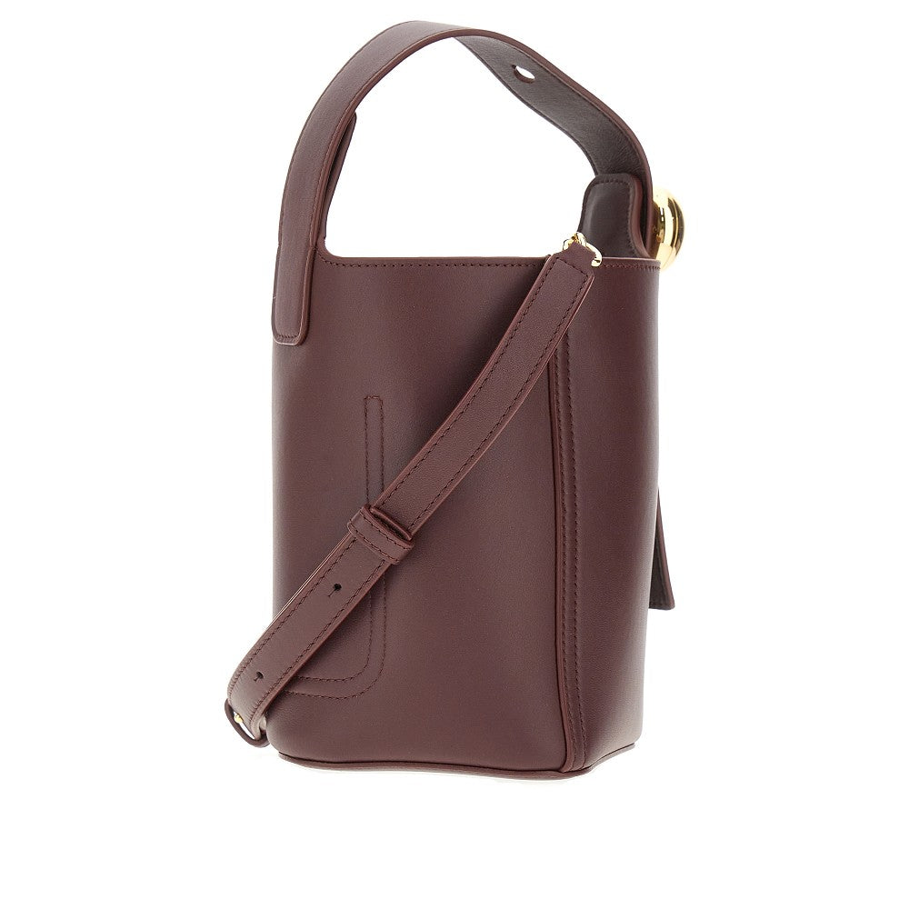 Borsa Pebble Bucket mini in pelle