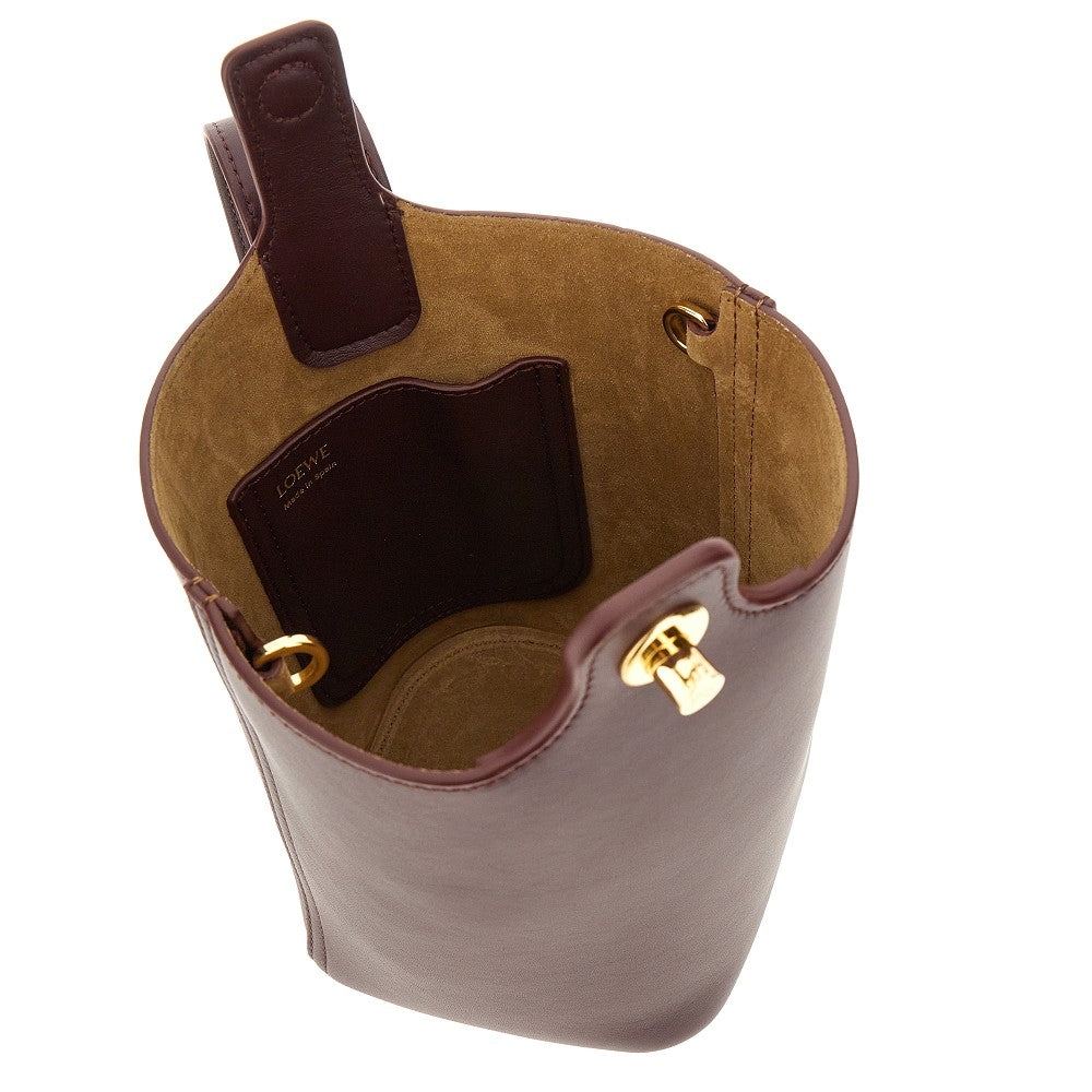 Borsa Pebble Bucket mini in pelle