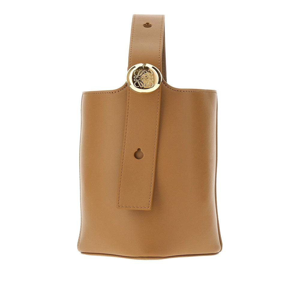 Borsa Pebble Bucket mini in pelle