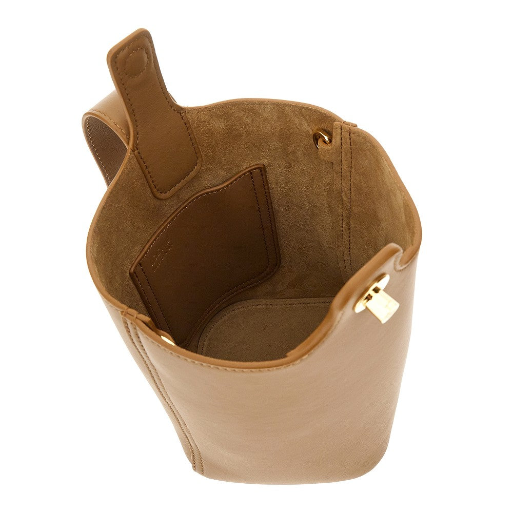 Borsa Pebble Bucket mini in pelle