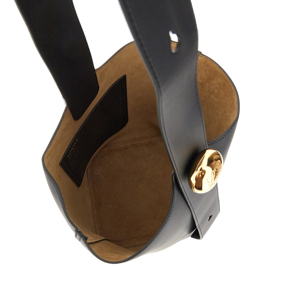 Borsa Pebble Bucket media in pelle