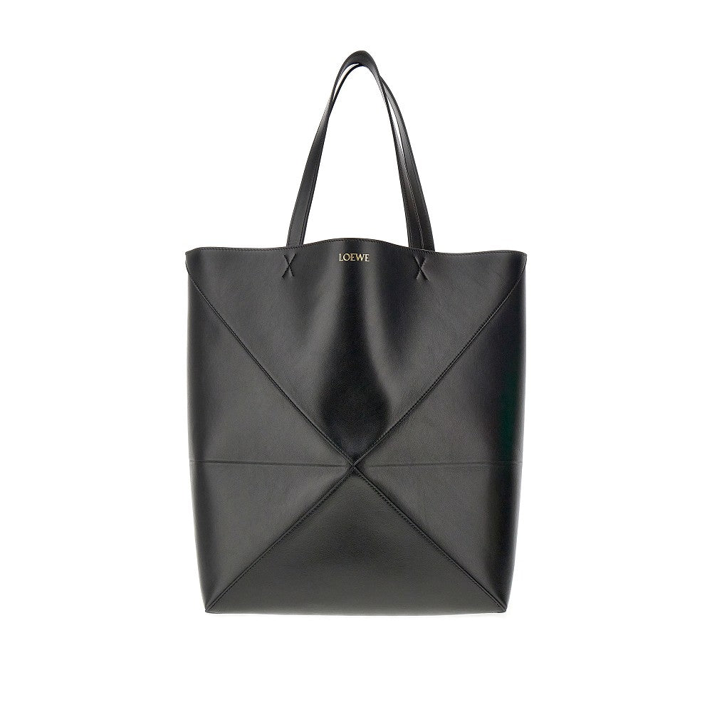 Leather XL Puzzle Fold tote bag