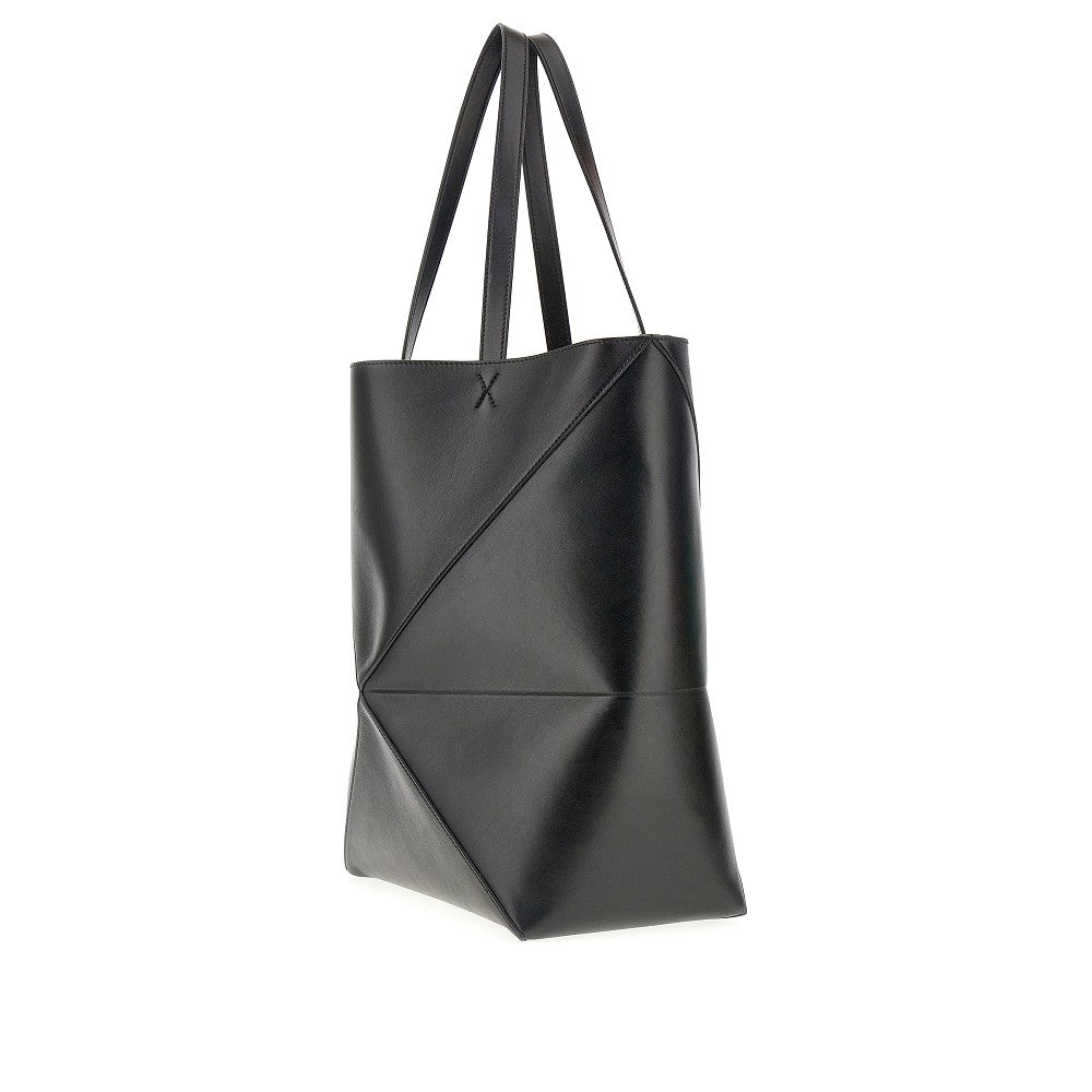 Leather XL Puzzle Fold tote bag