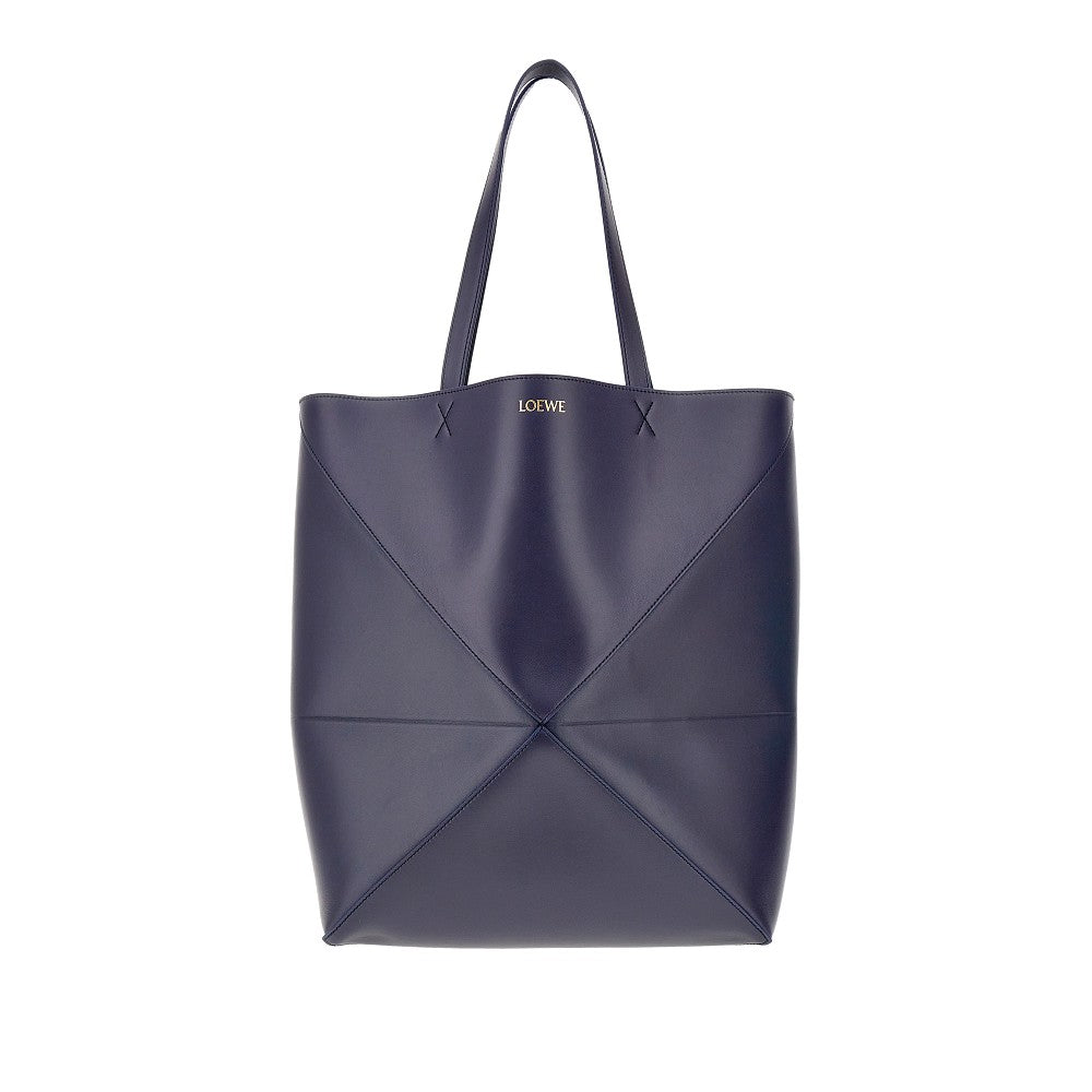 Leather XL Puzzle Fold tote bag