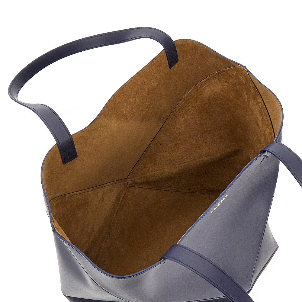 Leather XL Puzzle Fold tote bag