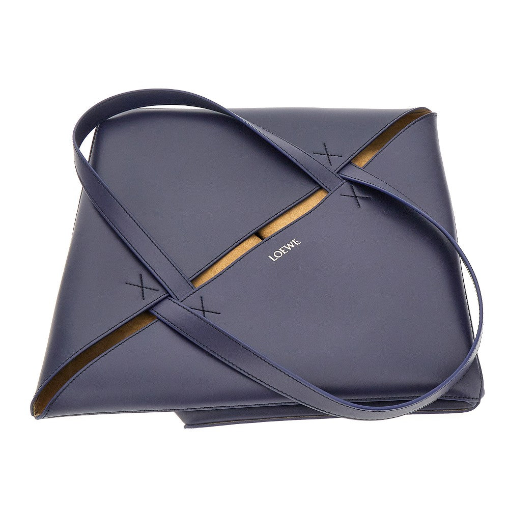 Leather XL Puzzle Fold tote bag